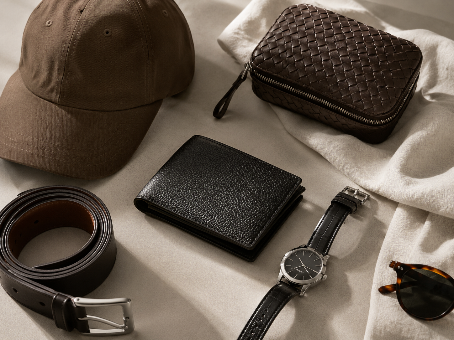Men's accessories flat lay