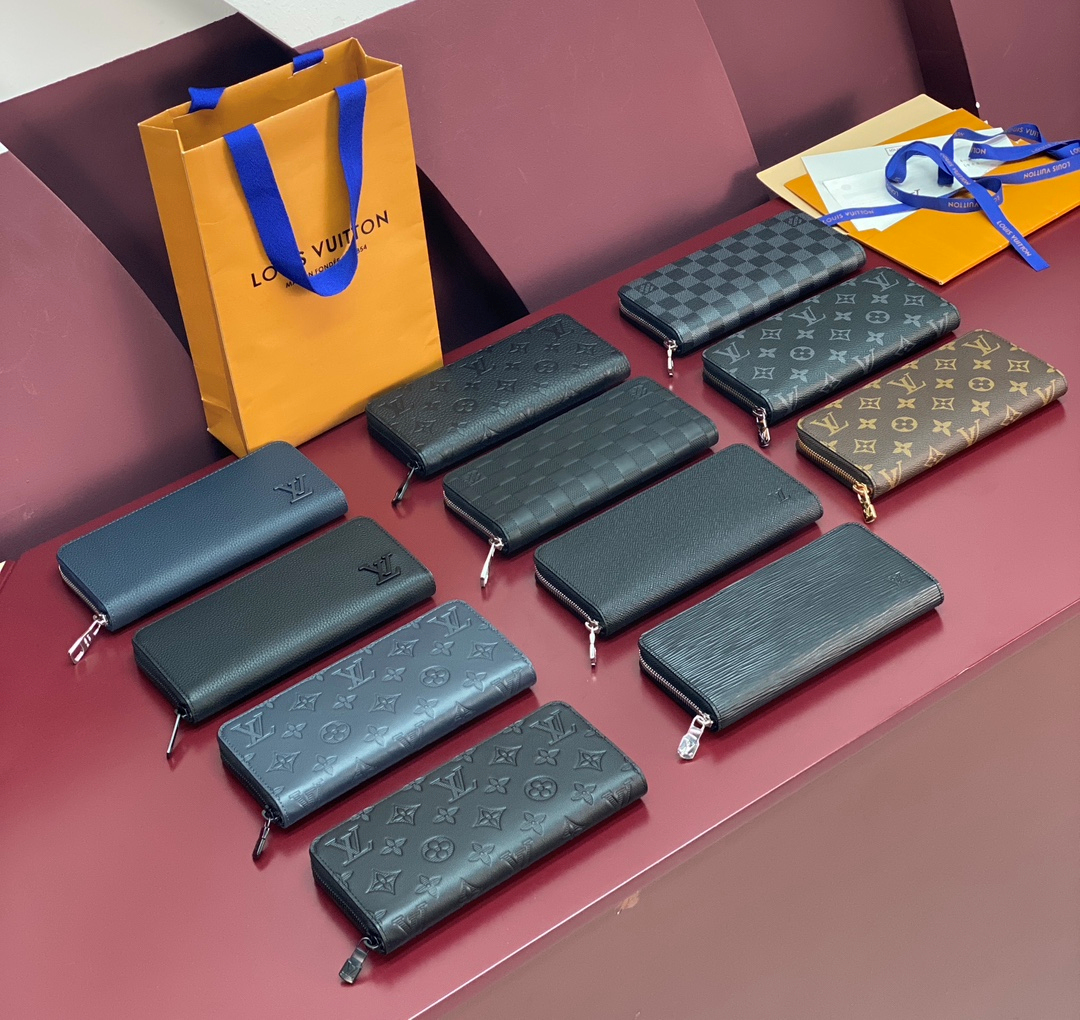 Premium Zip-Around Leather Wallet Collection