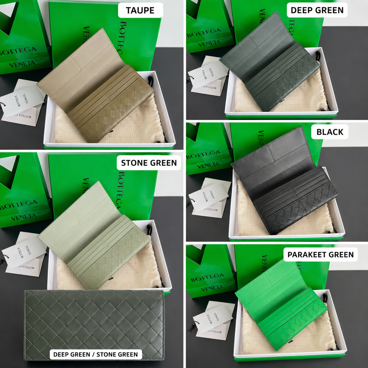 Premium Woven Leather Long Wallet Collection