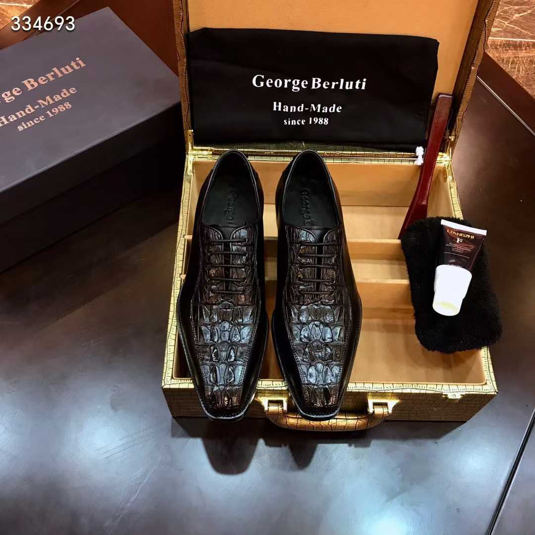 Hand-Finished Crocodile Leather Oxford