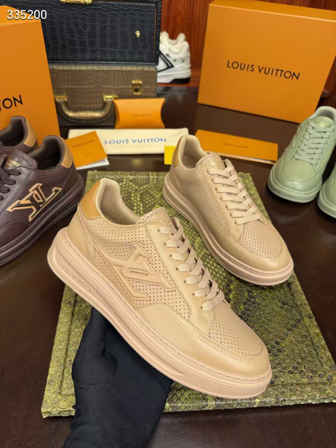 Perforated Leather Low-Top Sneaker