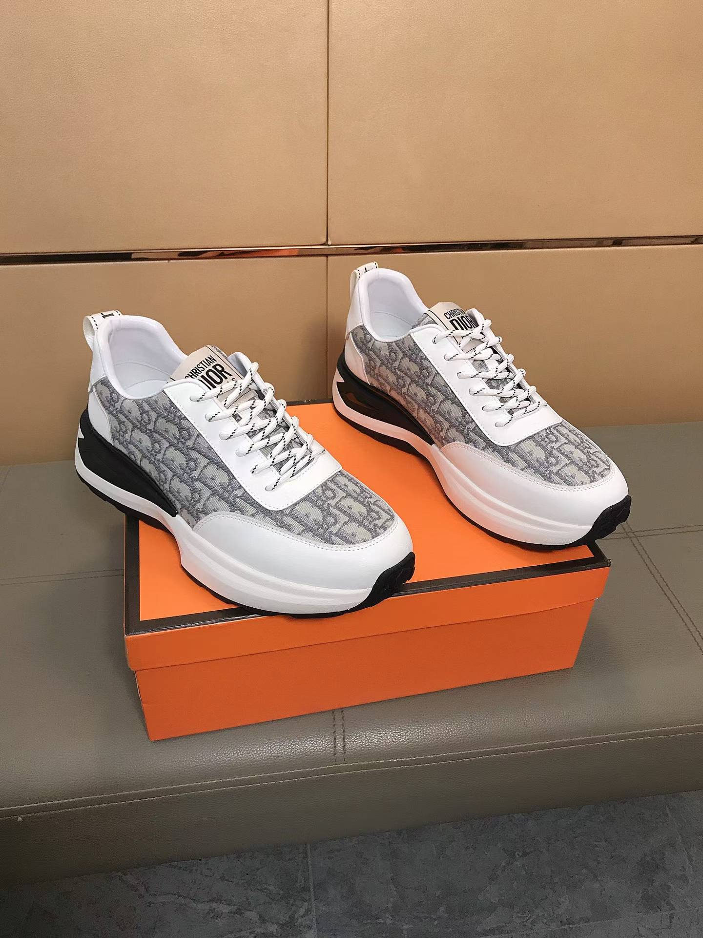 Leather & Printed Textile Casual Sneaker