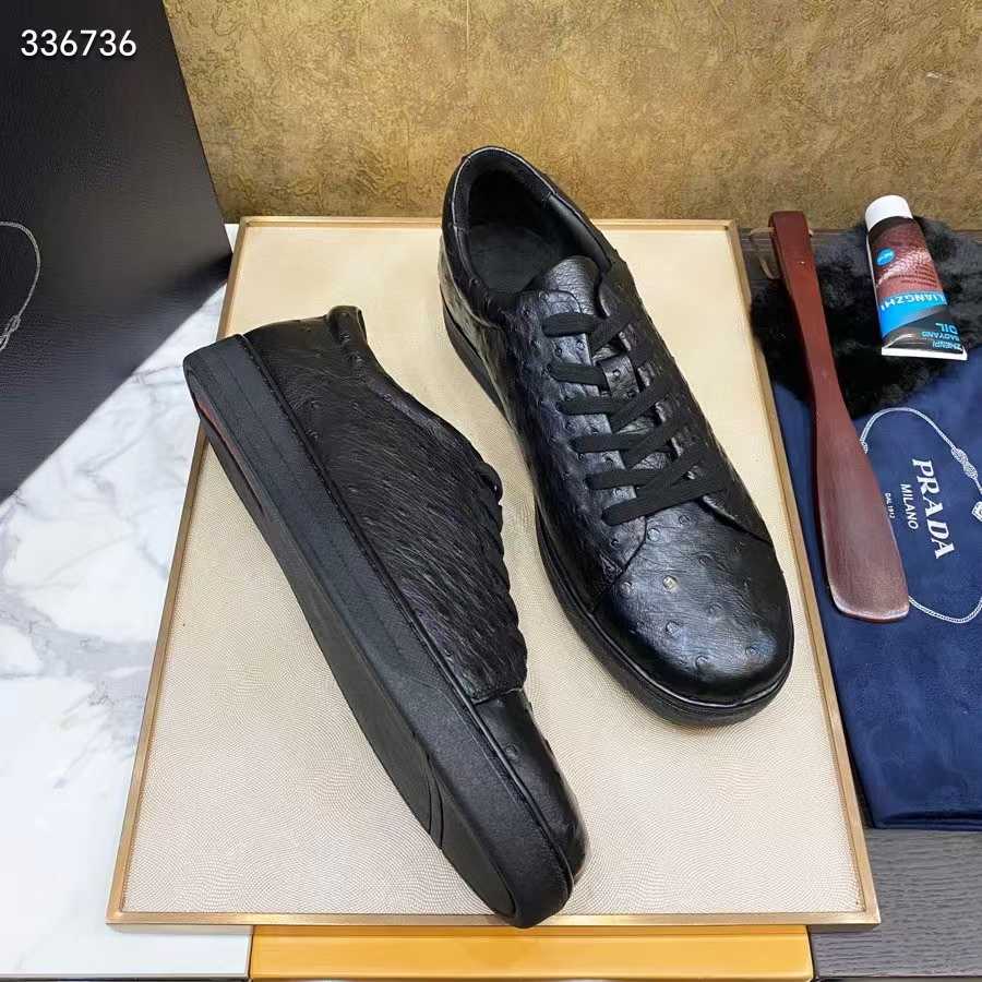 Full Ostrich Leather Slip-On Loafer