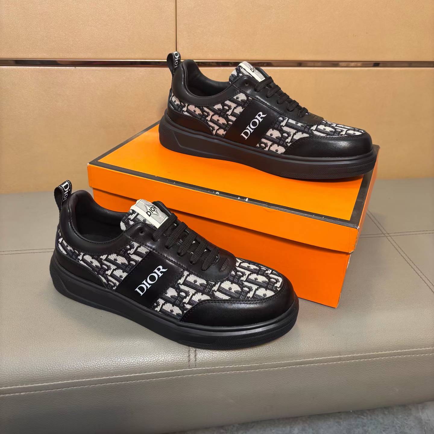Leather & Textile Casual Sneakers
