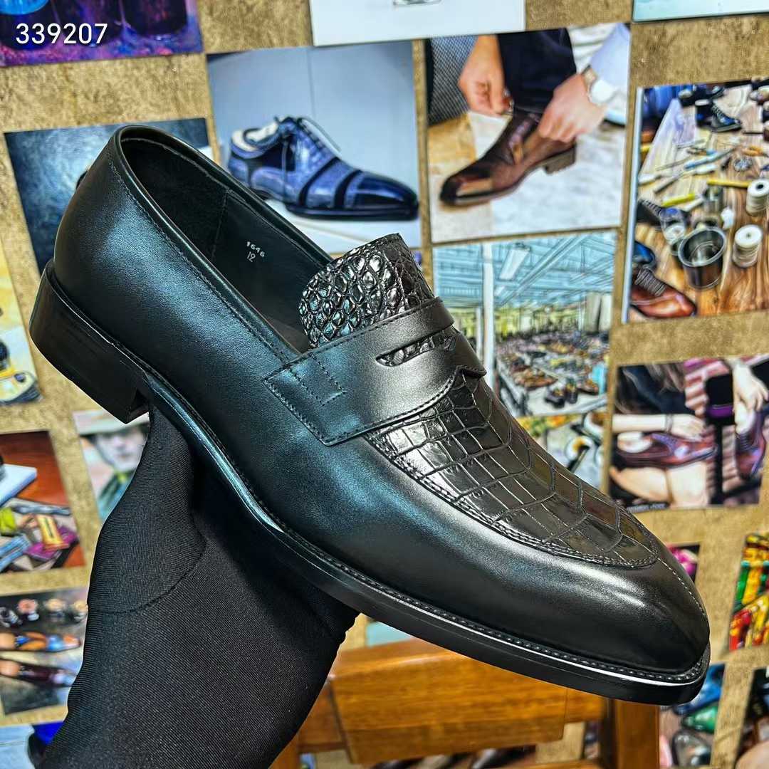 Handcrafted Crocodile Leather Loafers