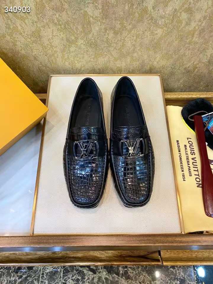 Premium Crocodile Leather Slip-On Loafers