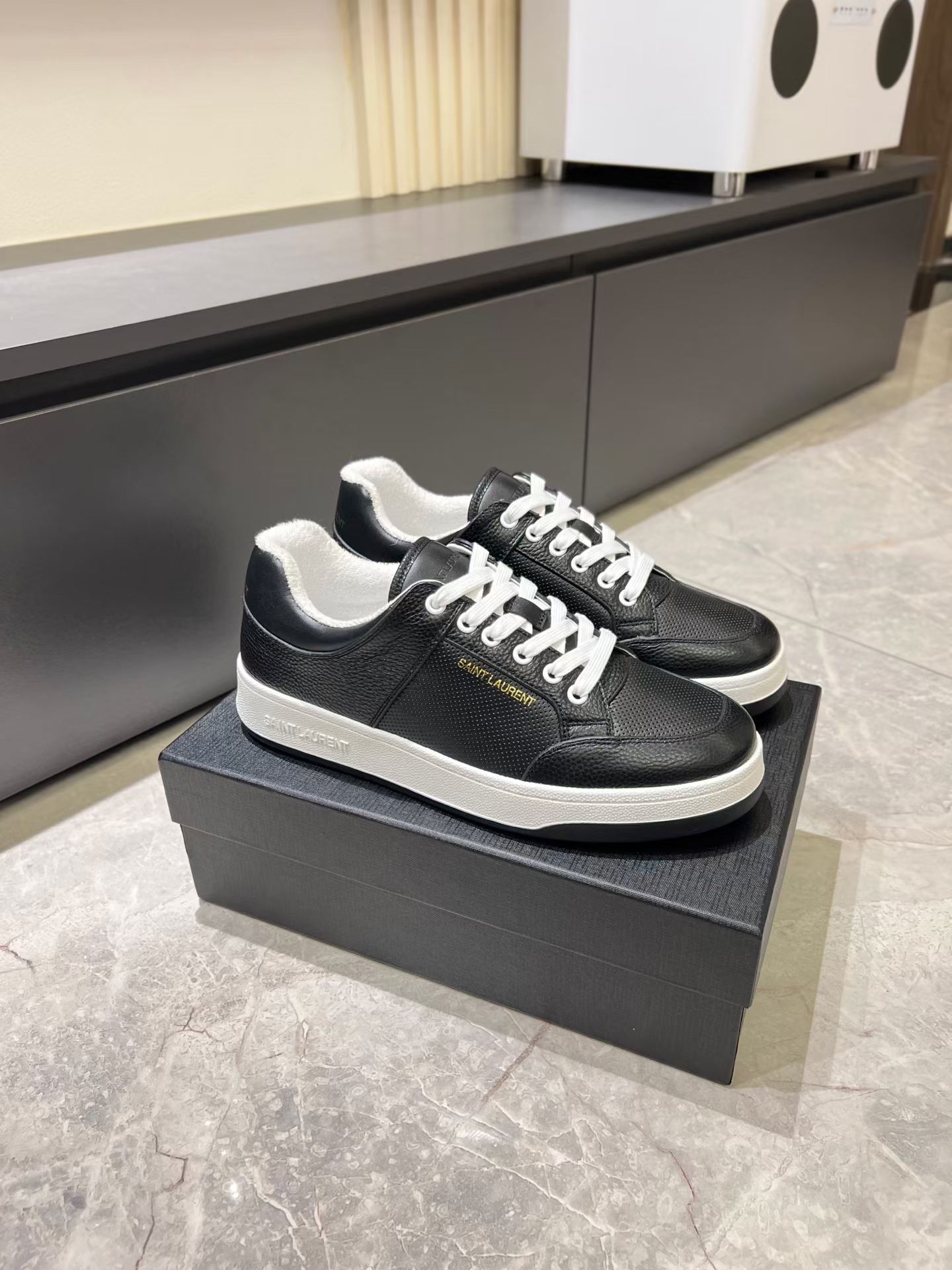 Premium Perforated Nappa Leather Sneakers