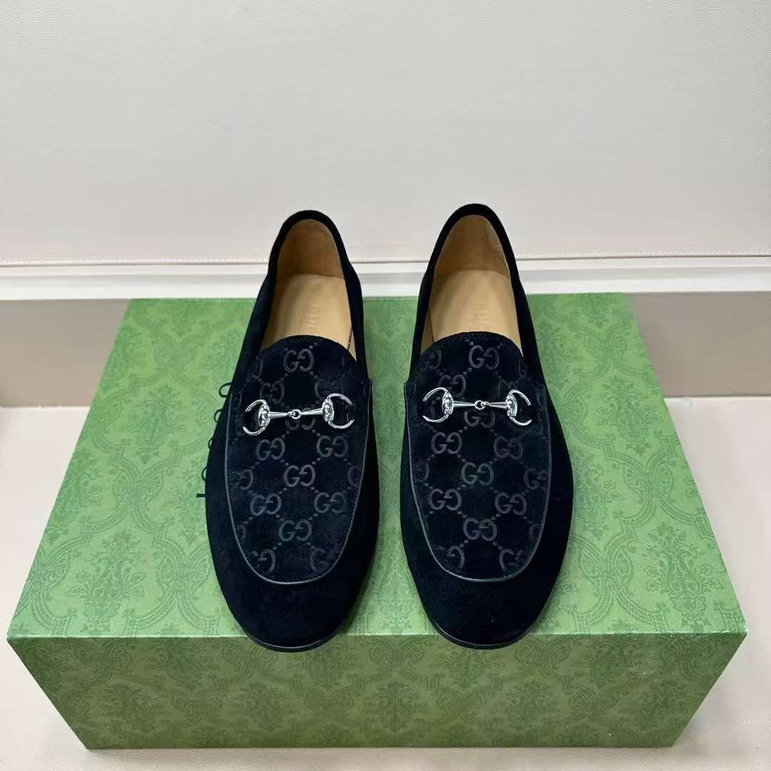 Premium Black Suede Horsebit Loafers