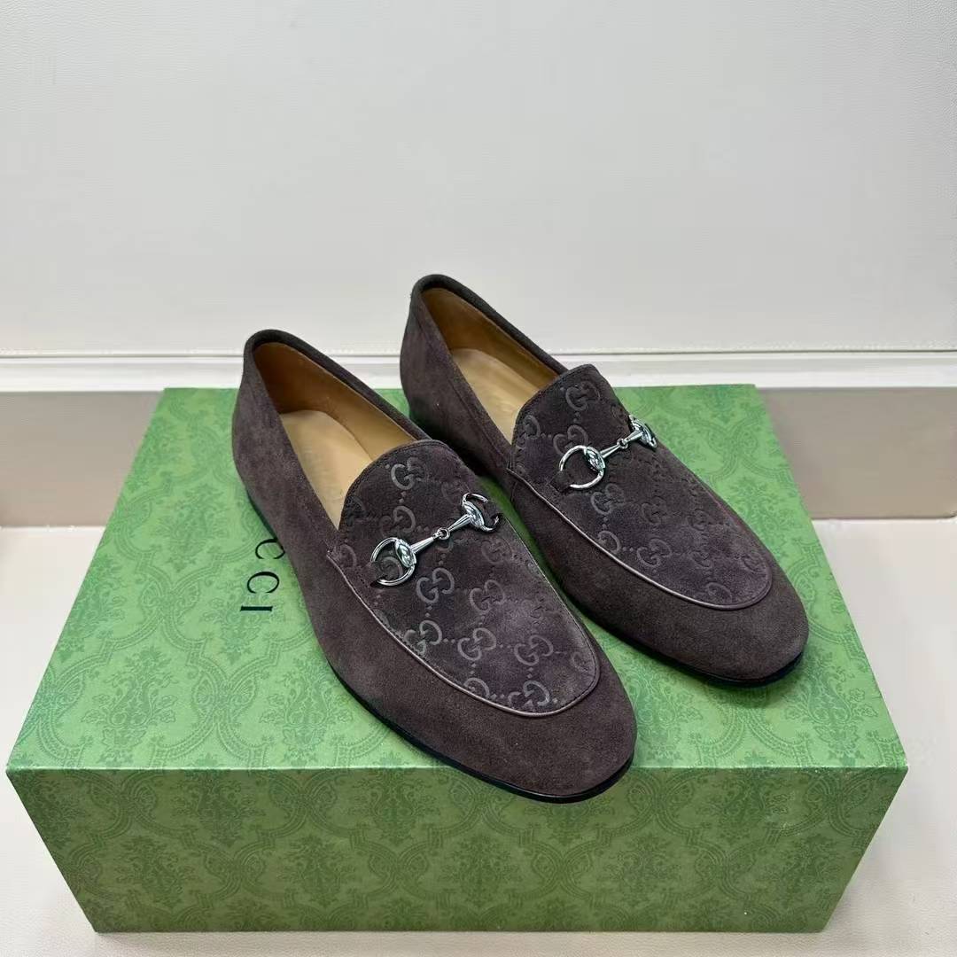 Premium Dark Brown Suede Horsebit Loafers