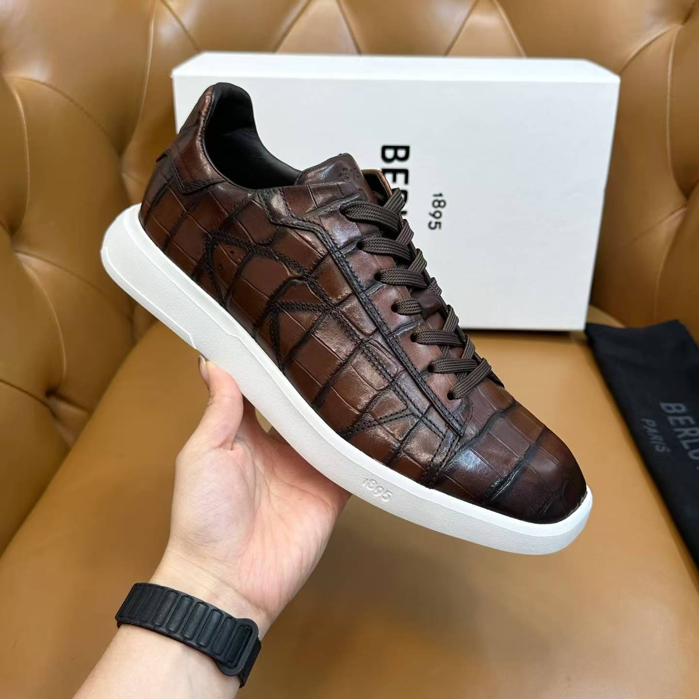 Premium Hand-Finished Calfskin Casual Sneakers