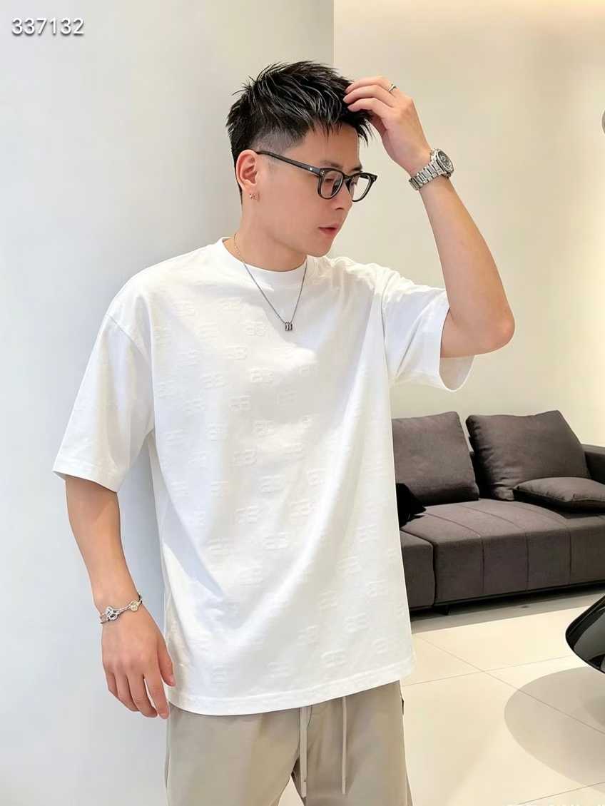 Jacquard Knit Short-Sleeve T-Shirt
