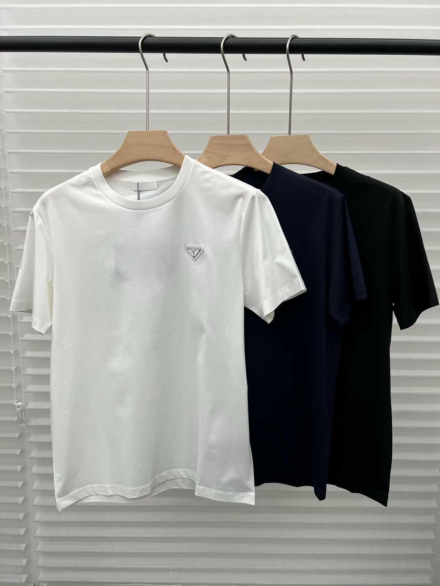 Premium Triangle-Detail Cotton T-Shirt