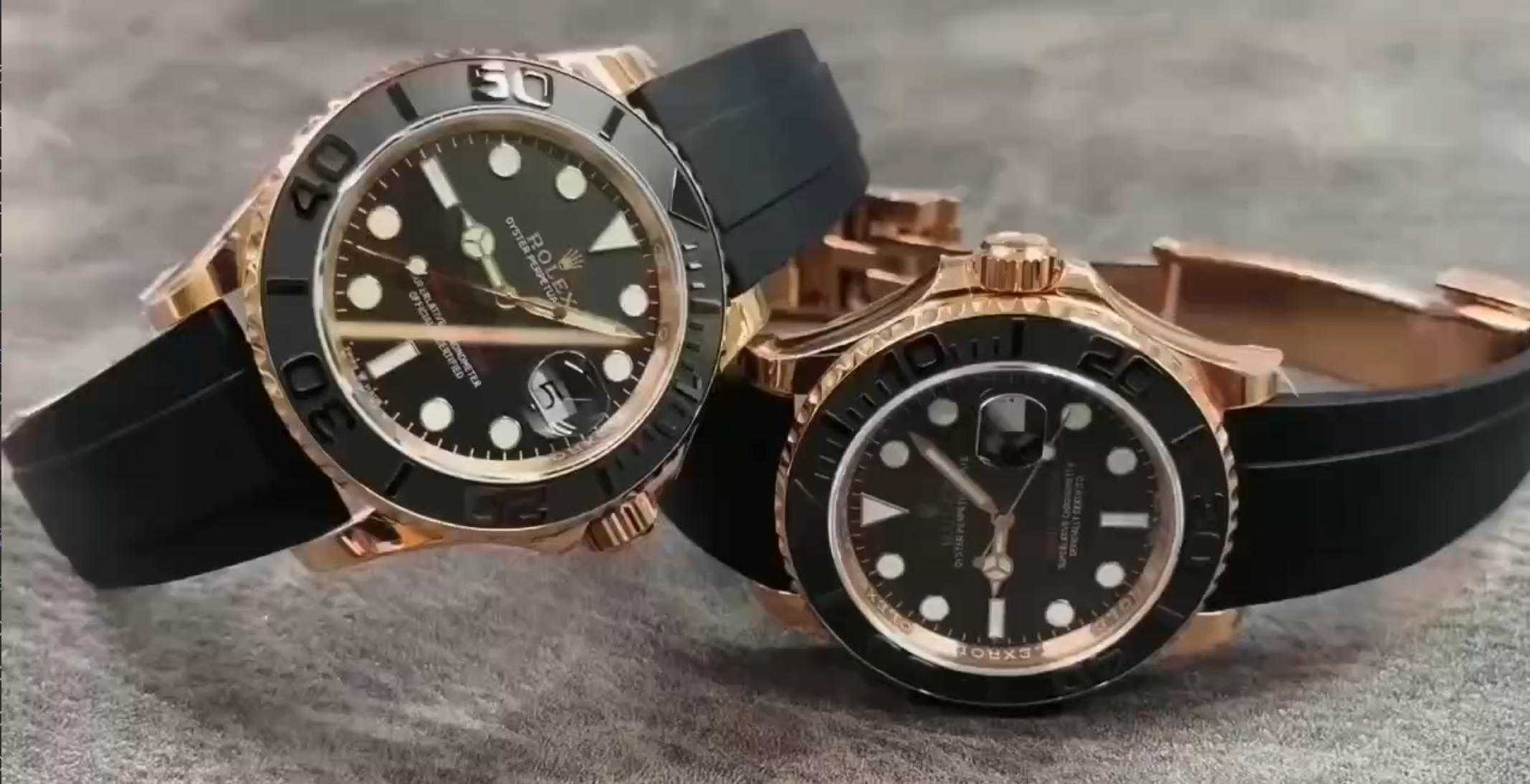 Rose Gold Black Diver Watch