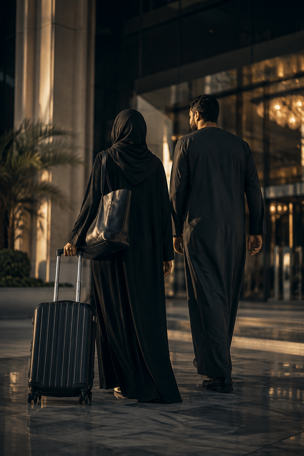 Umme Shah walking with a suitcase, the beginning of the Gentry House story